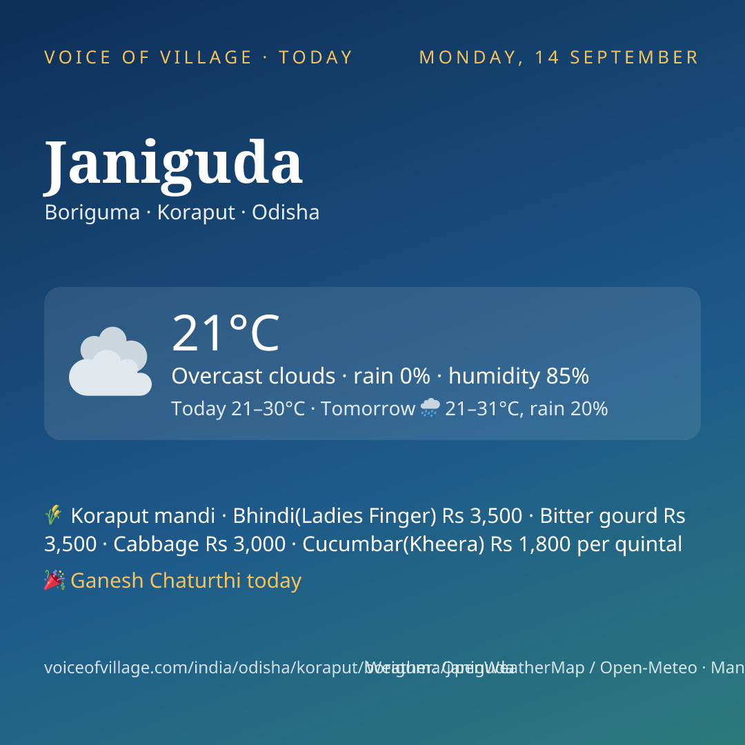 Janiguda today