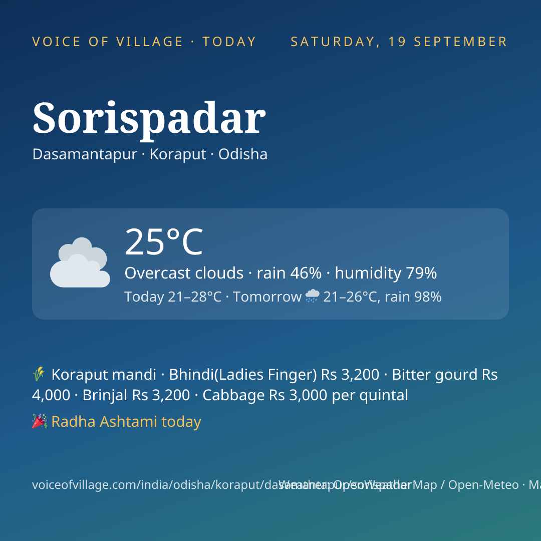 Sorispadar today