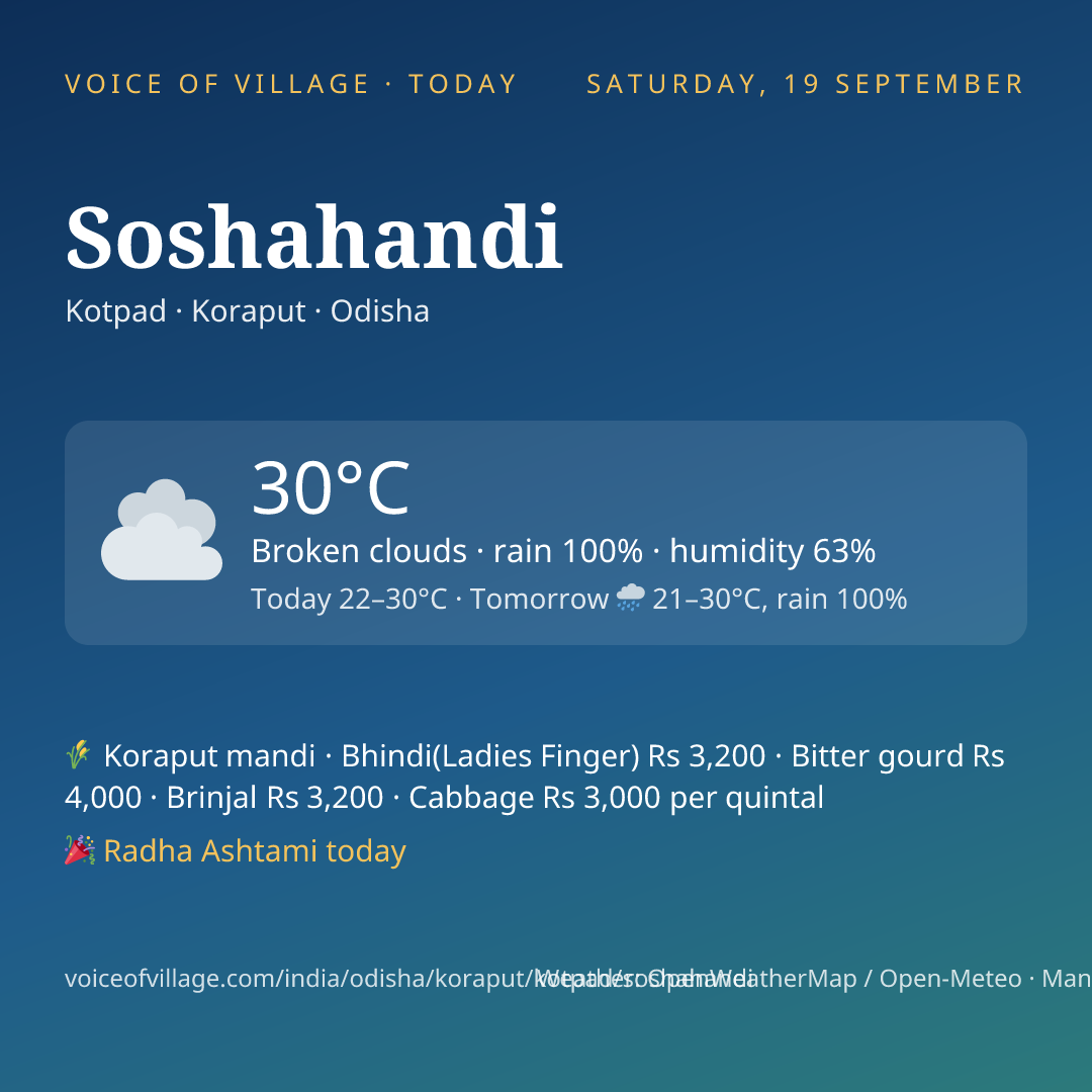 Soshahandi today