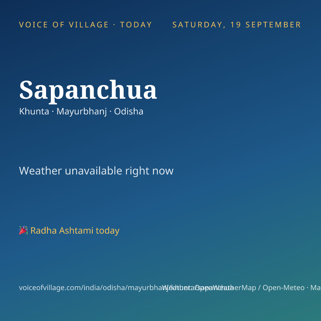 Sapanchua today