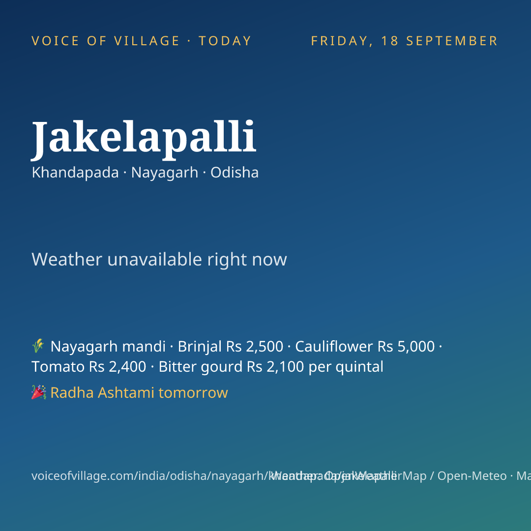 Jakelapalli today