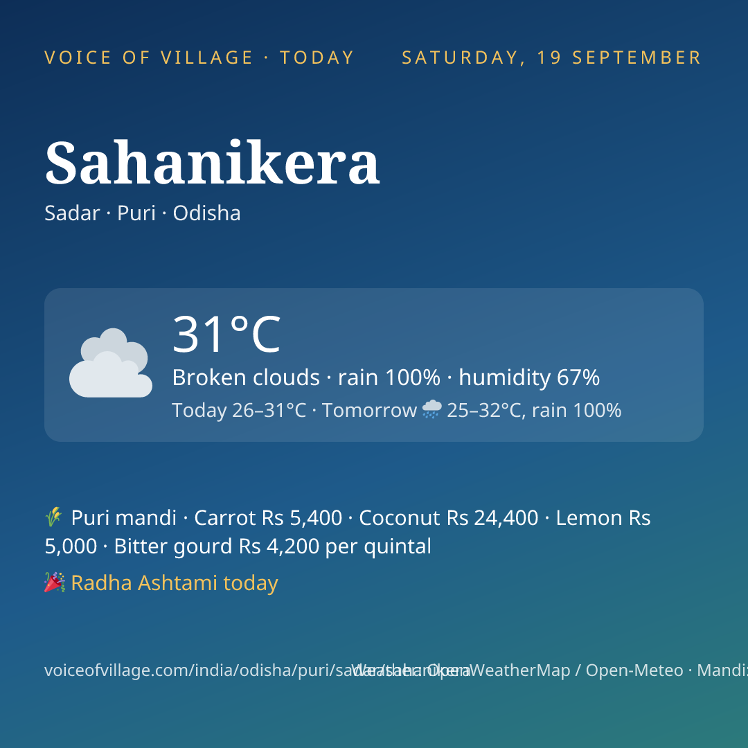 Sahanikera today