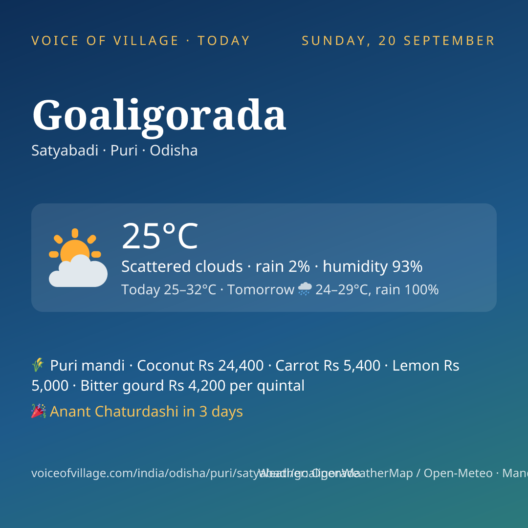 Goaligorada today