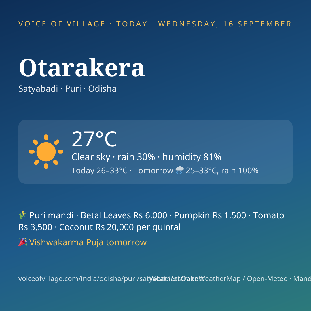 Otarakera today