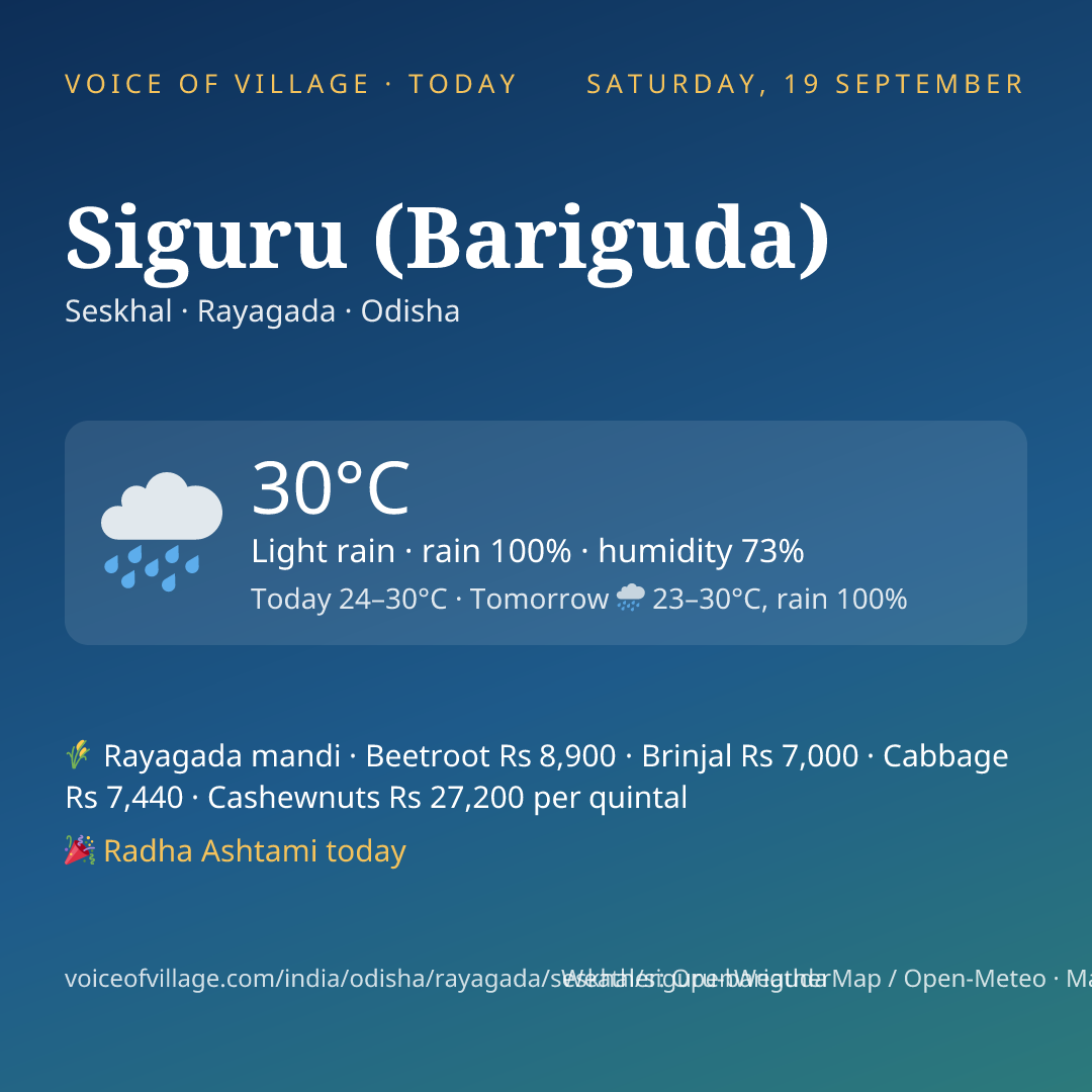 Siguru (Bariguda) today