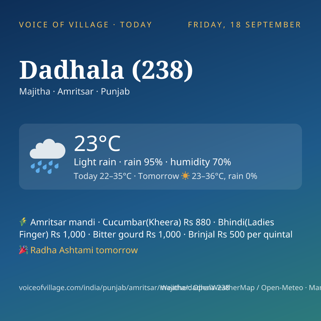 Dadhala (238) today