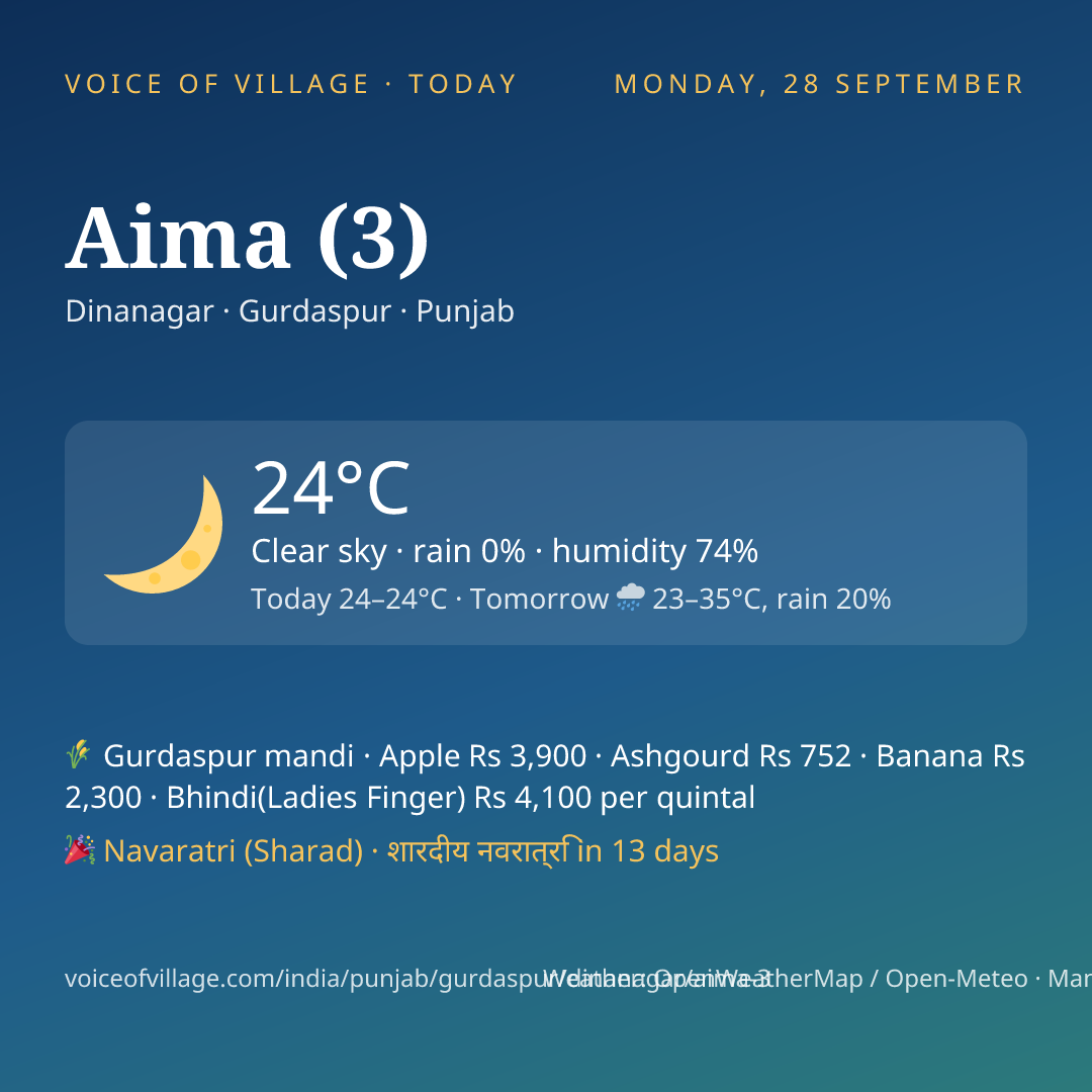 Aima (3) today