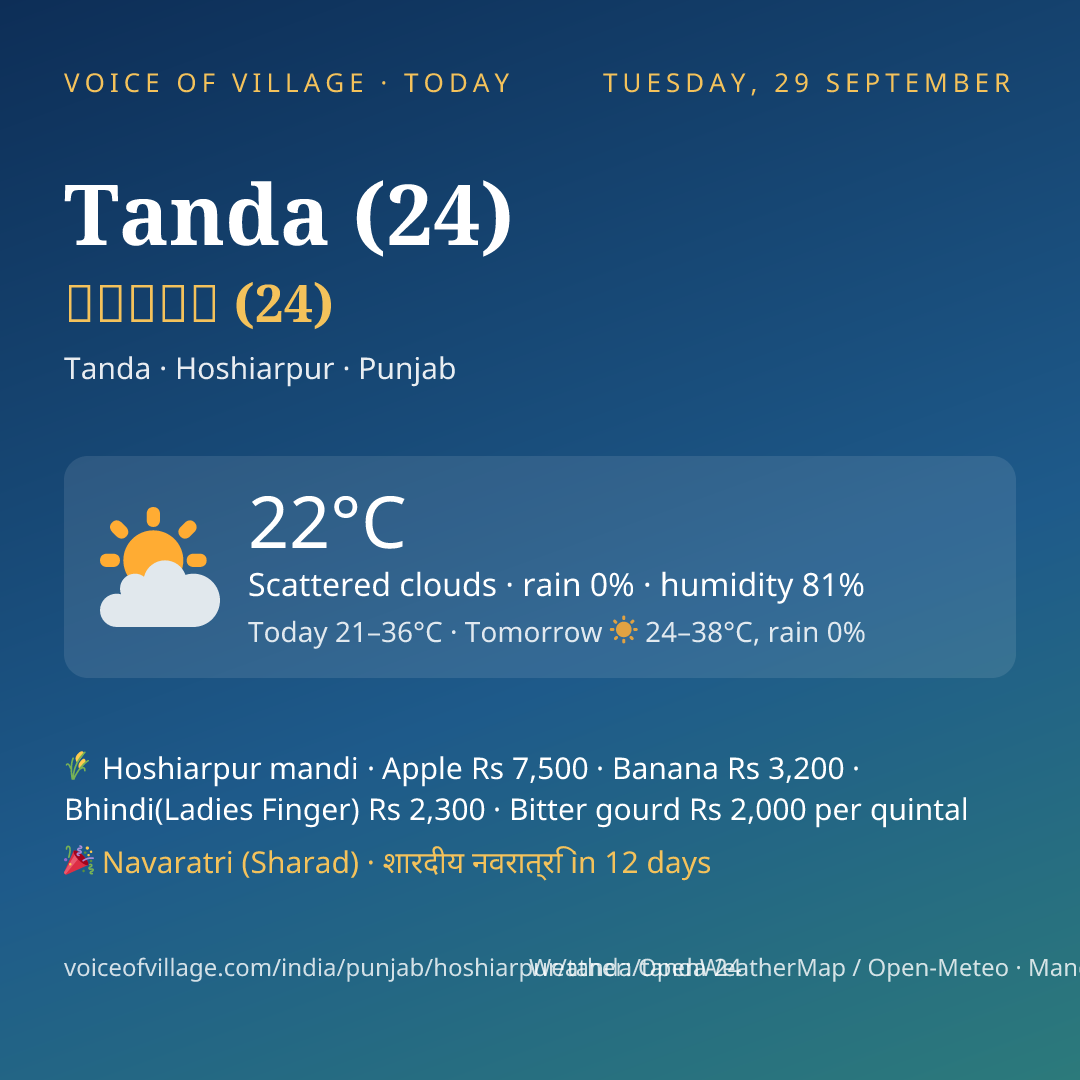 Tanda (24) today