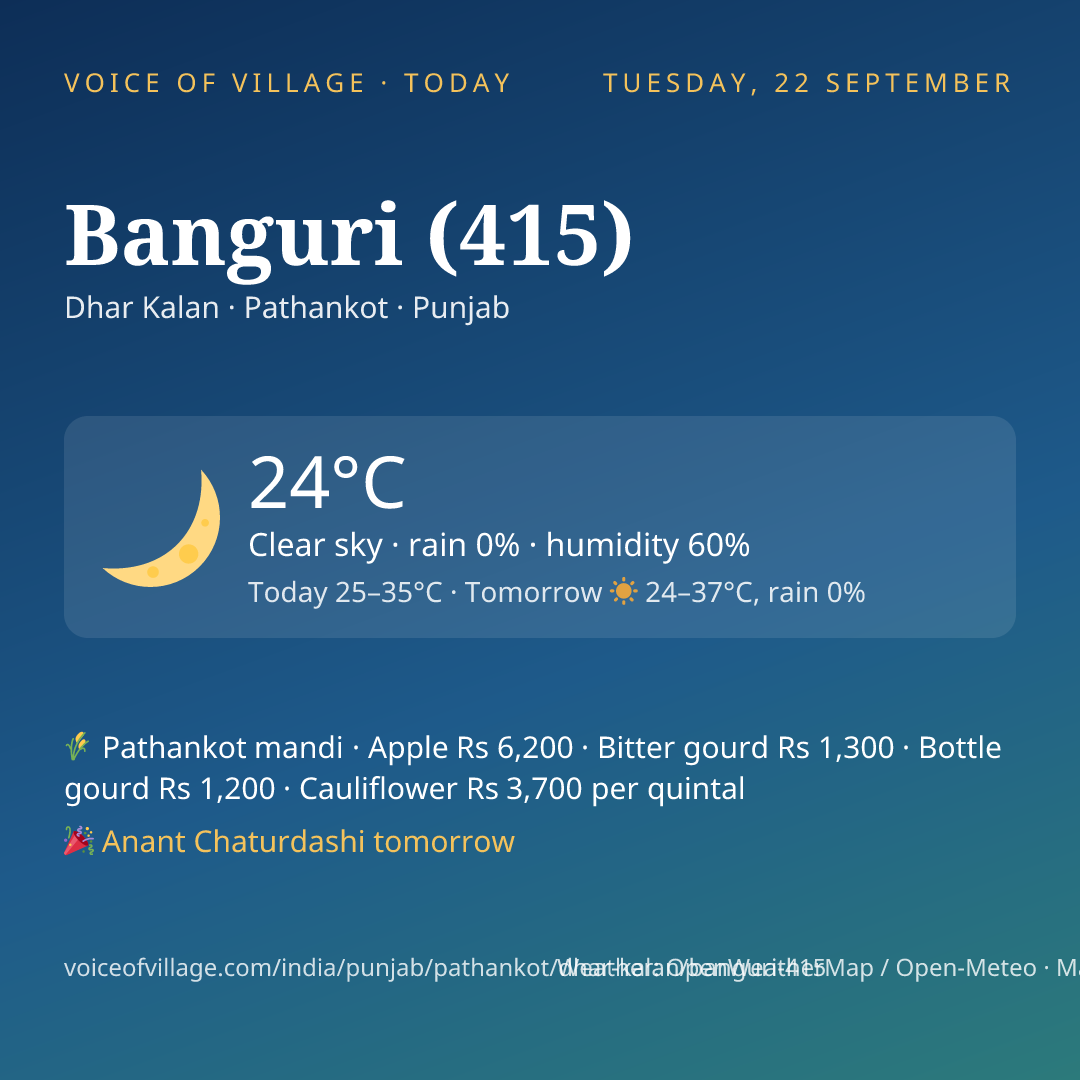 Banguri (415) today