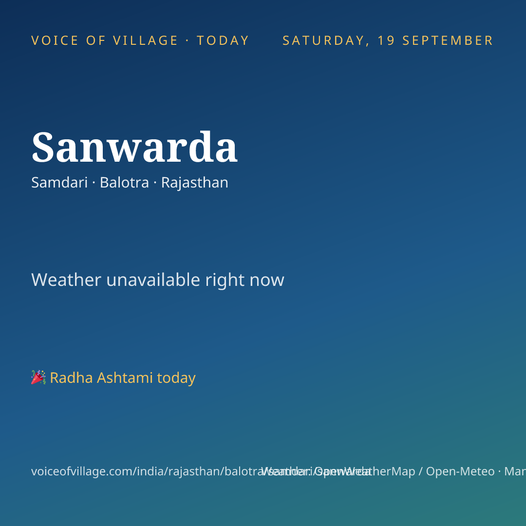 Sanwarda today