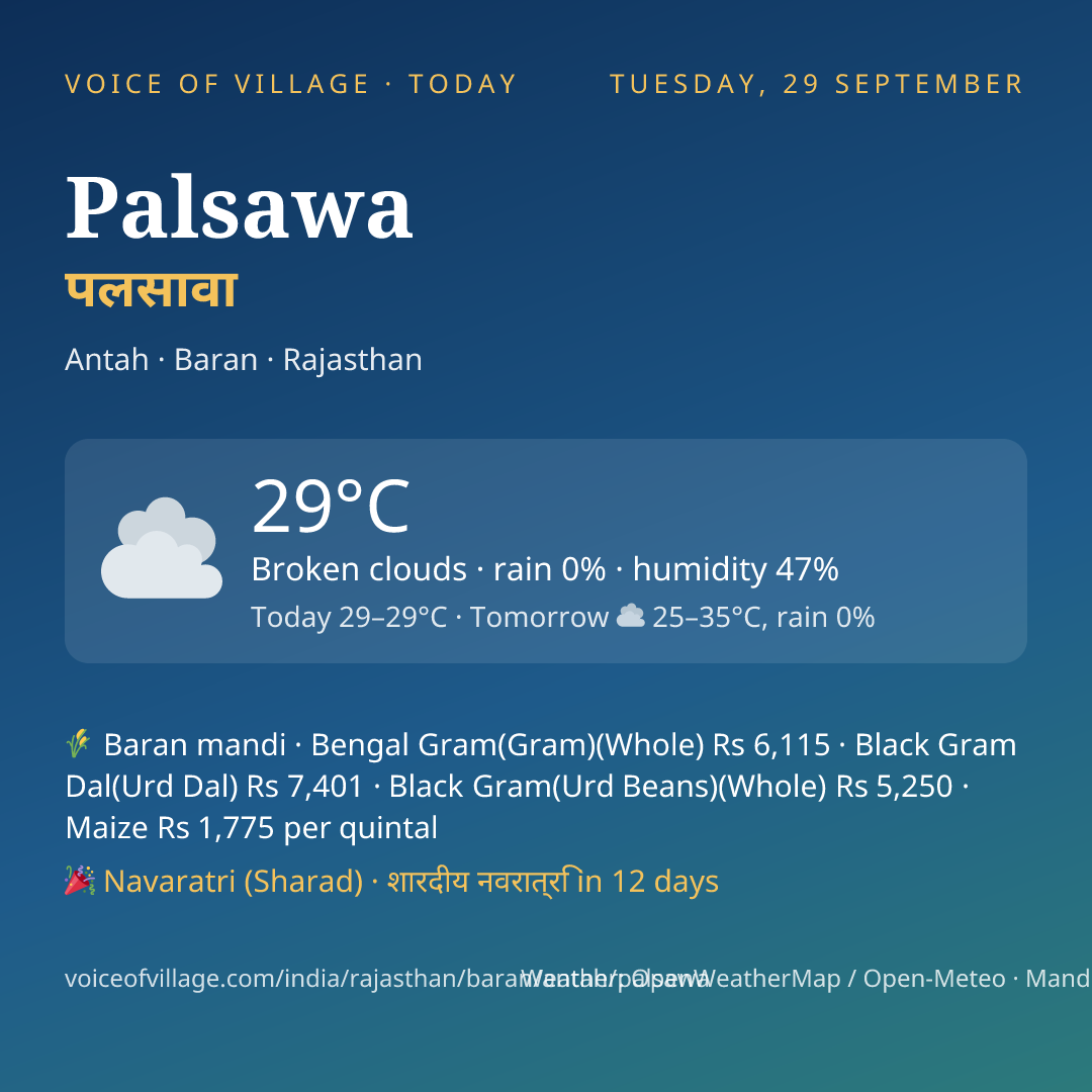 Palsawa today