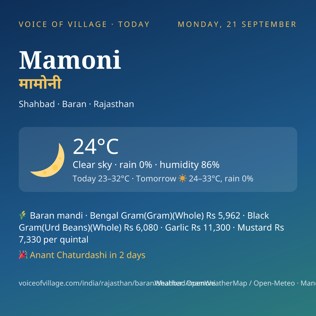 Mamoni today
