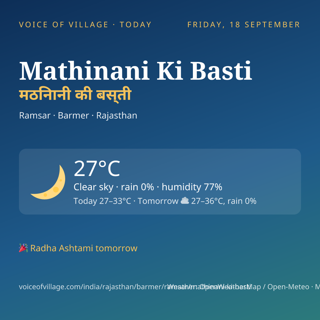 Mathinani Ki Basti today