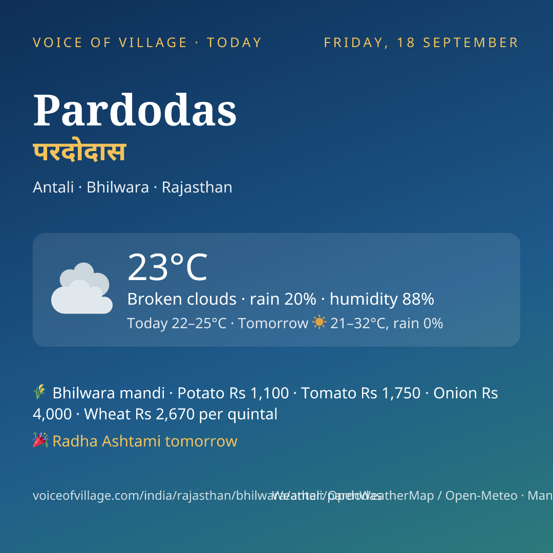 Pardodas today