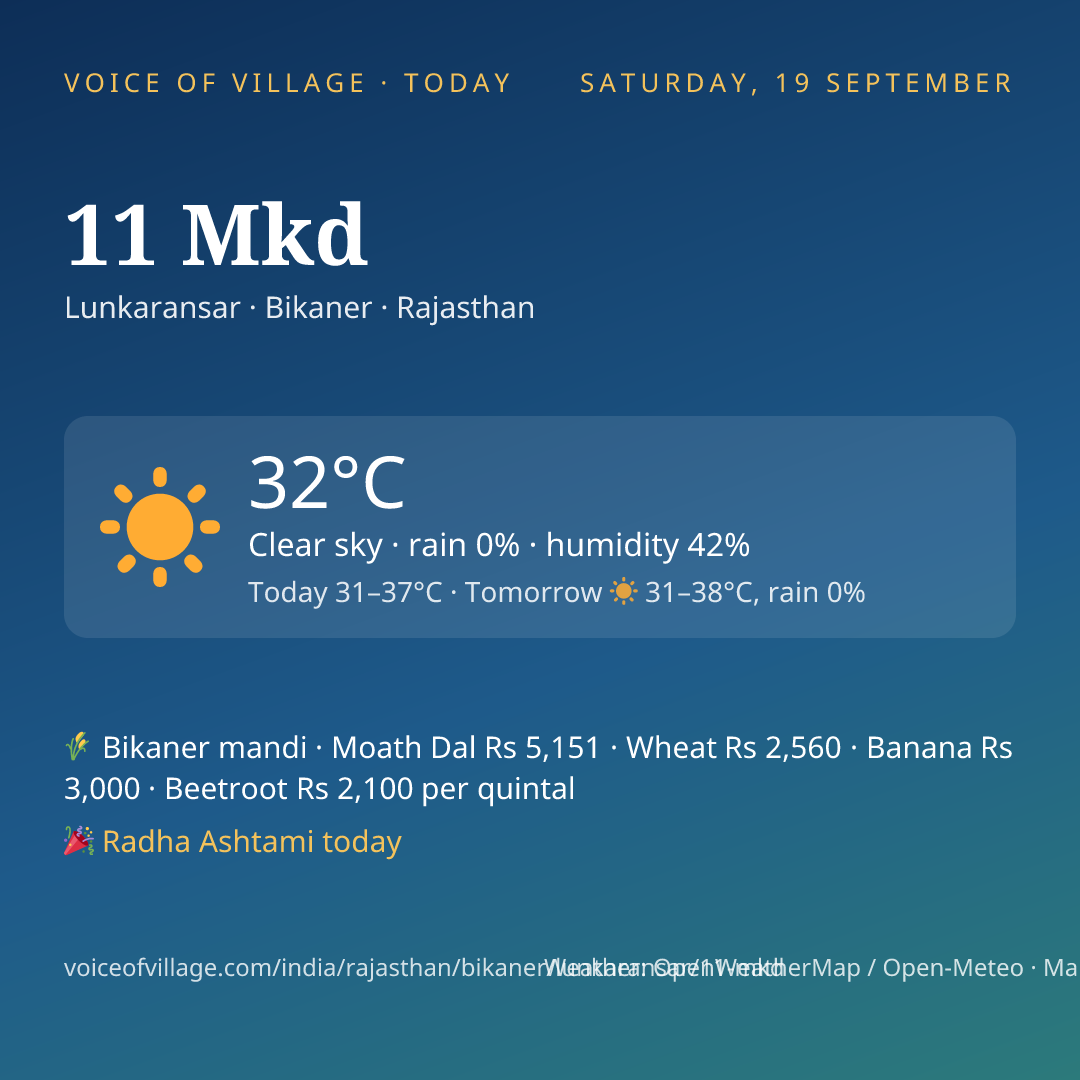 11 Mkd today