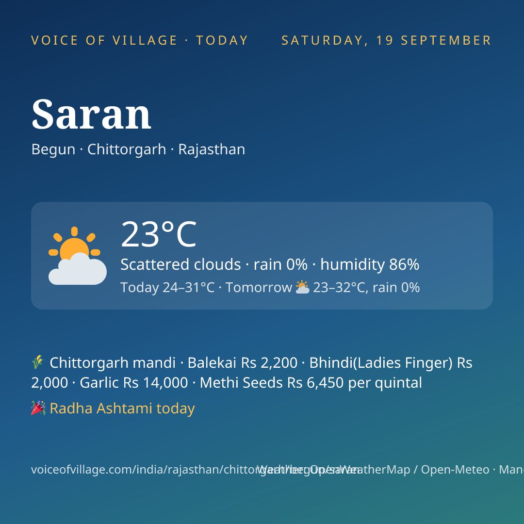 Saran today