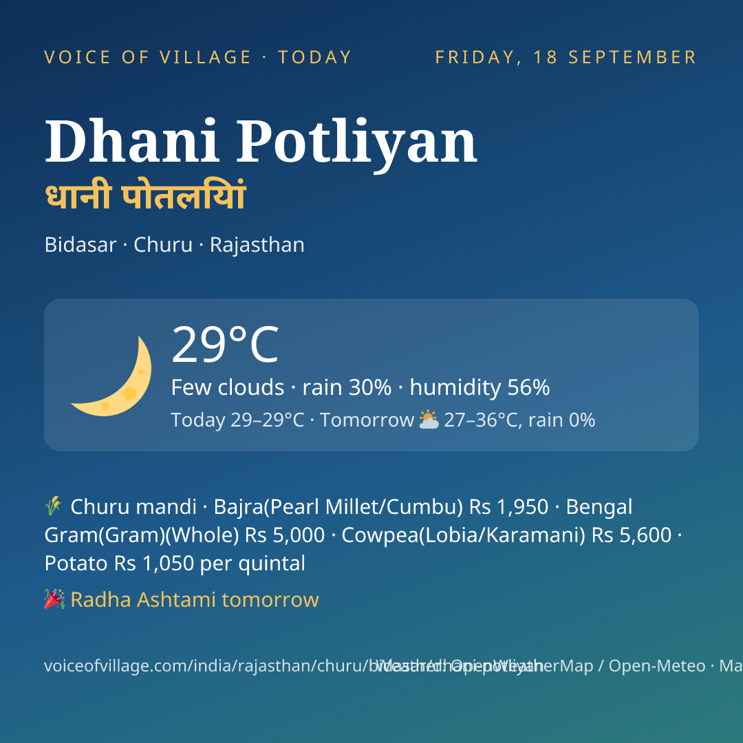 Dhani Potliyan today