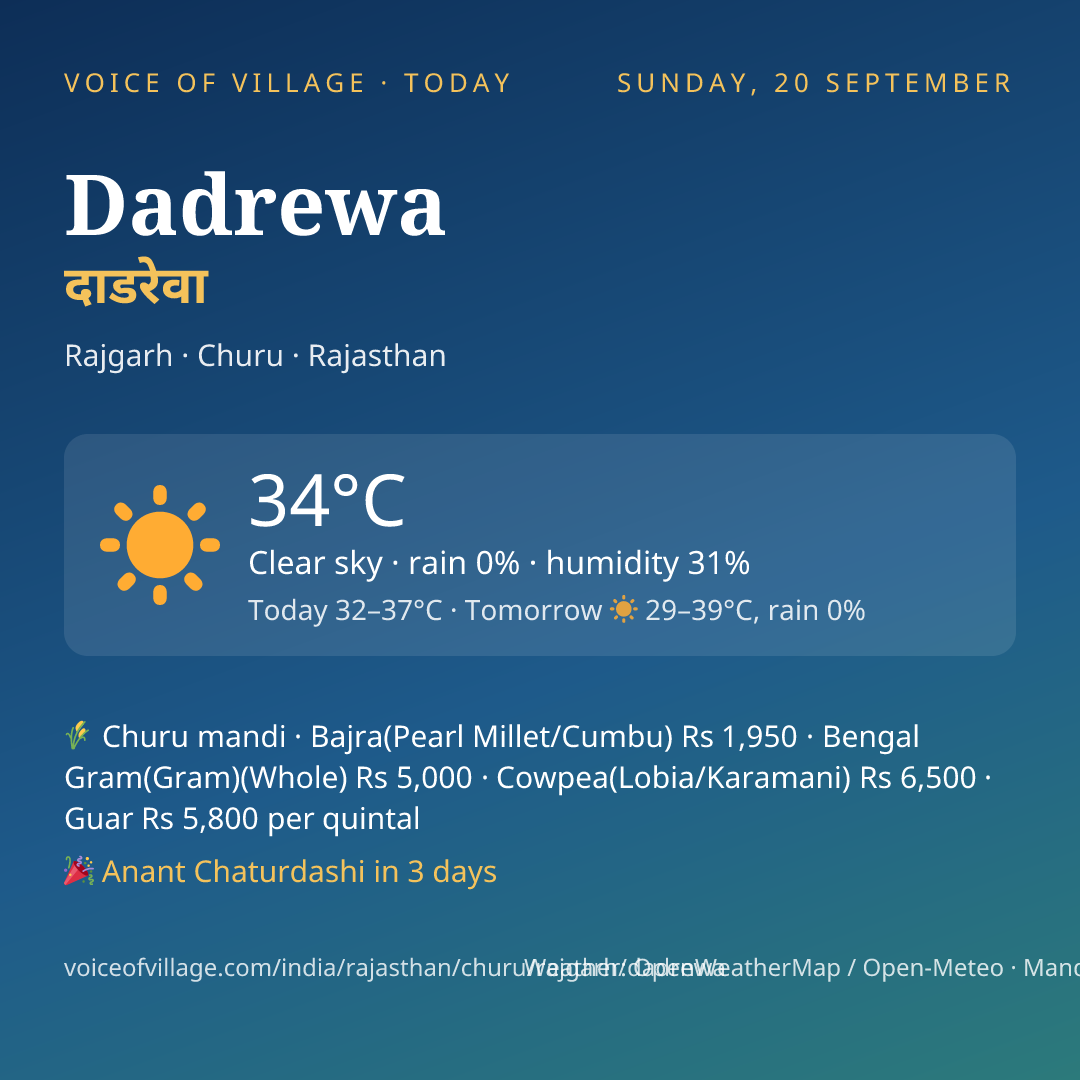 Dadrewa today