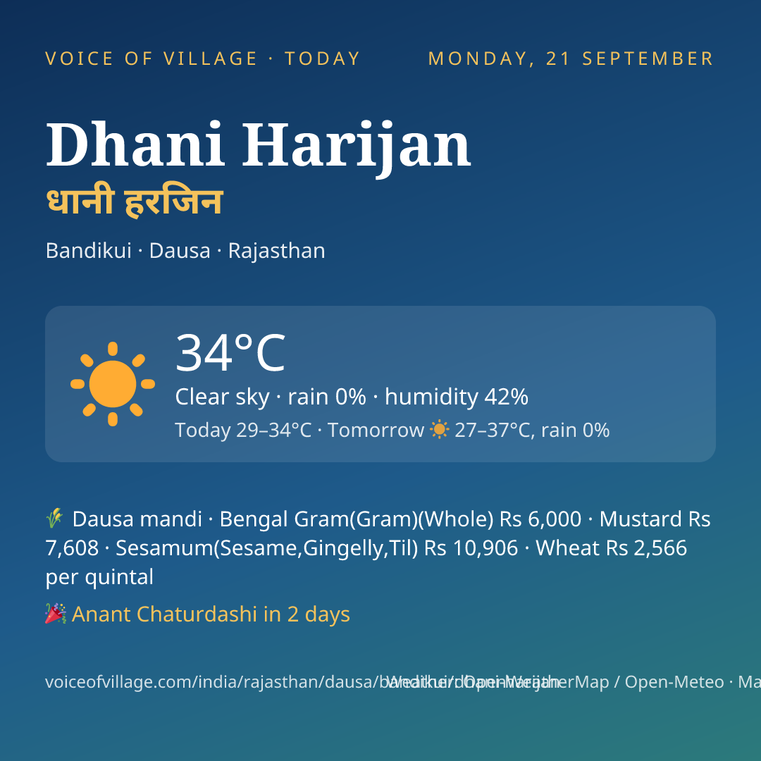 Dhani Harijan today