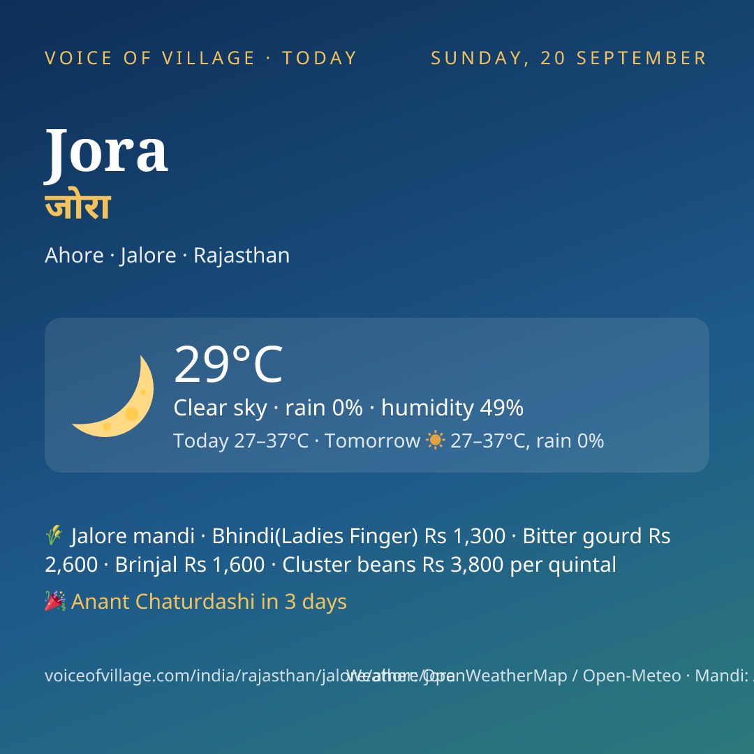 Jora today