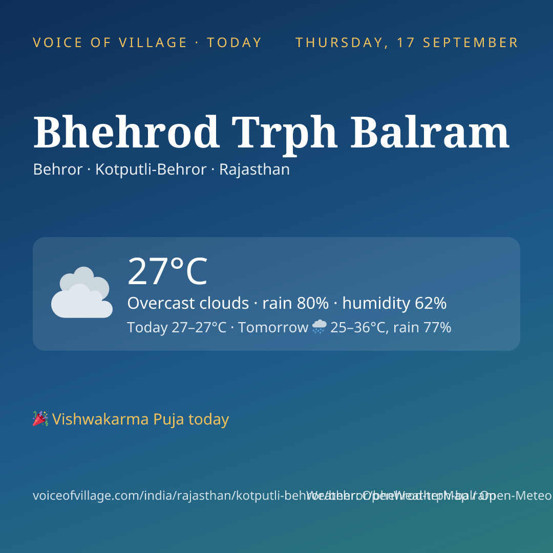 Bhehrod Trph Balram today