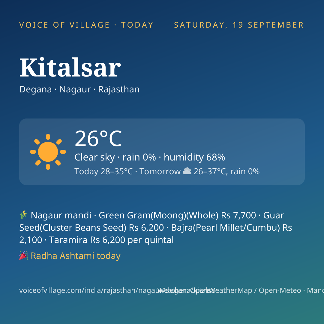 Kitalsar today