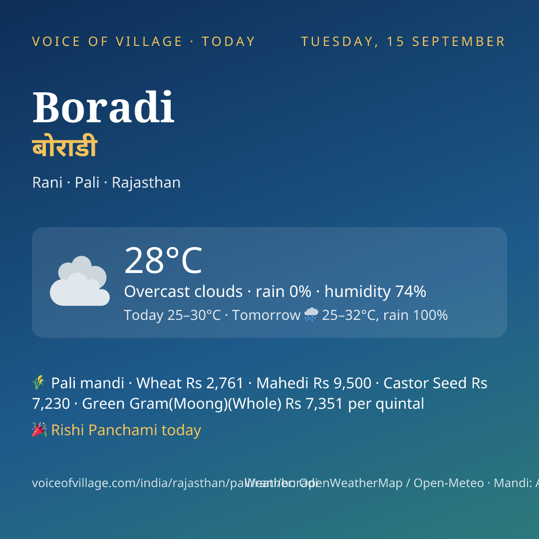 Boradi today