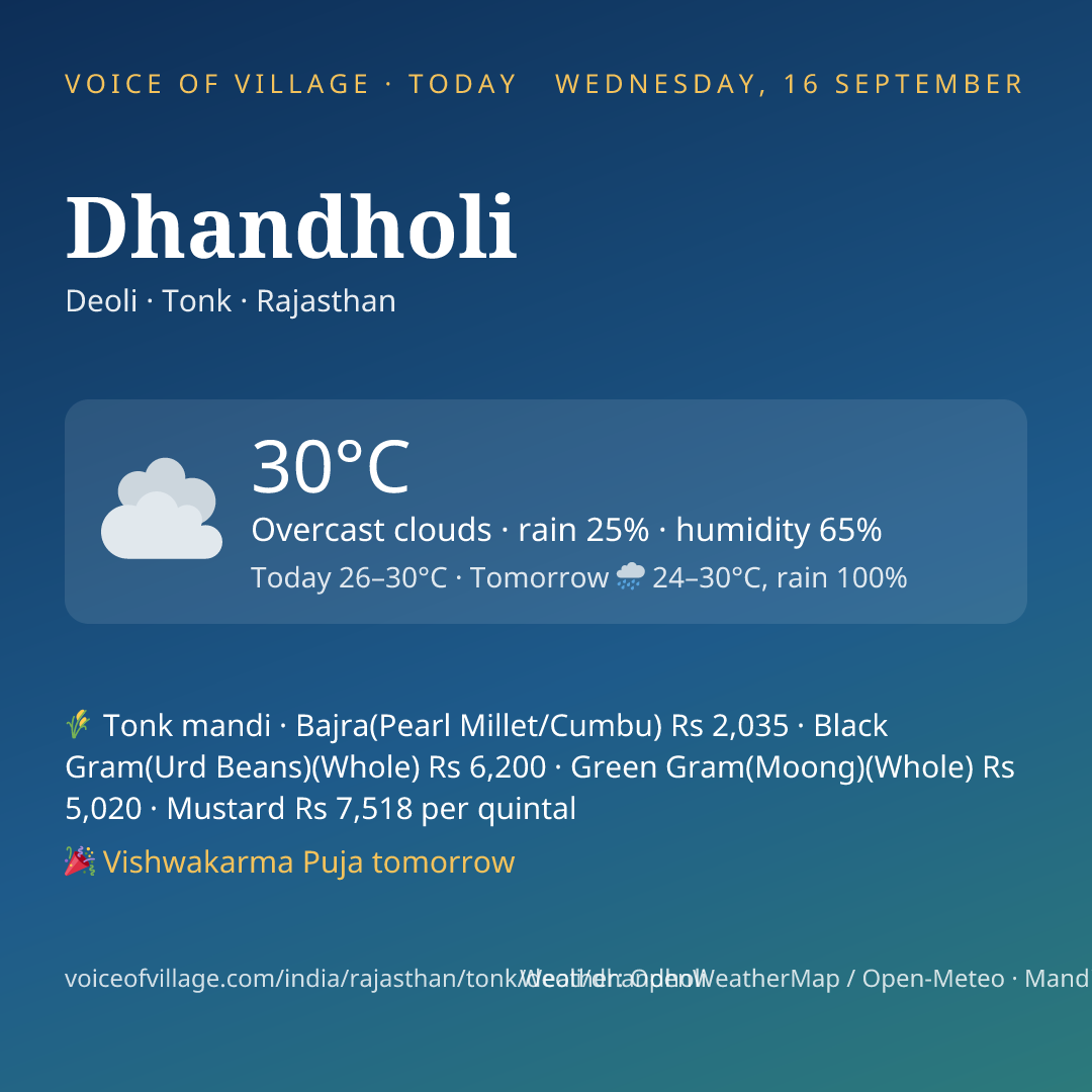 Dhandholi today