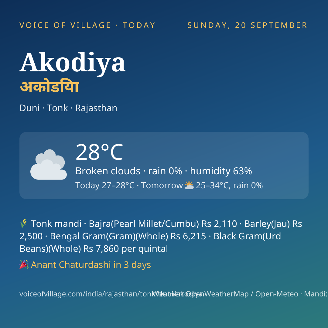 Akodiya today