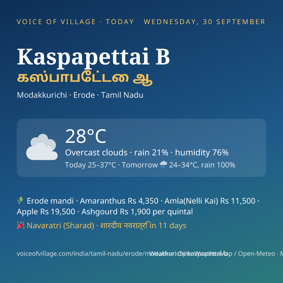 Kaspapettai B today