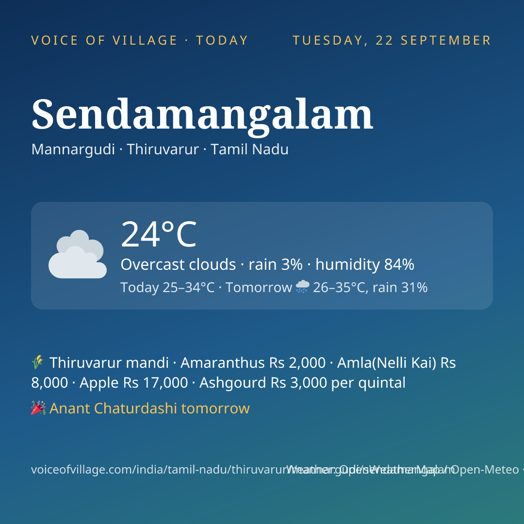 Sendamangalam today