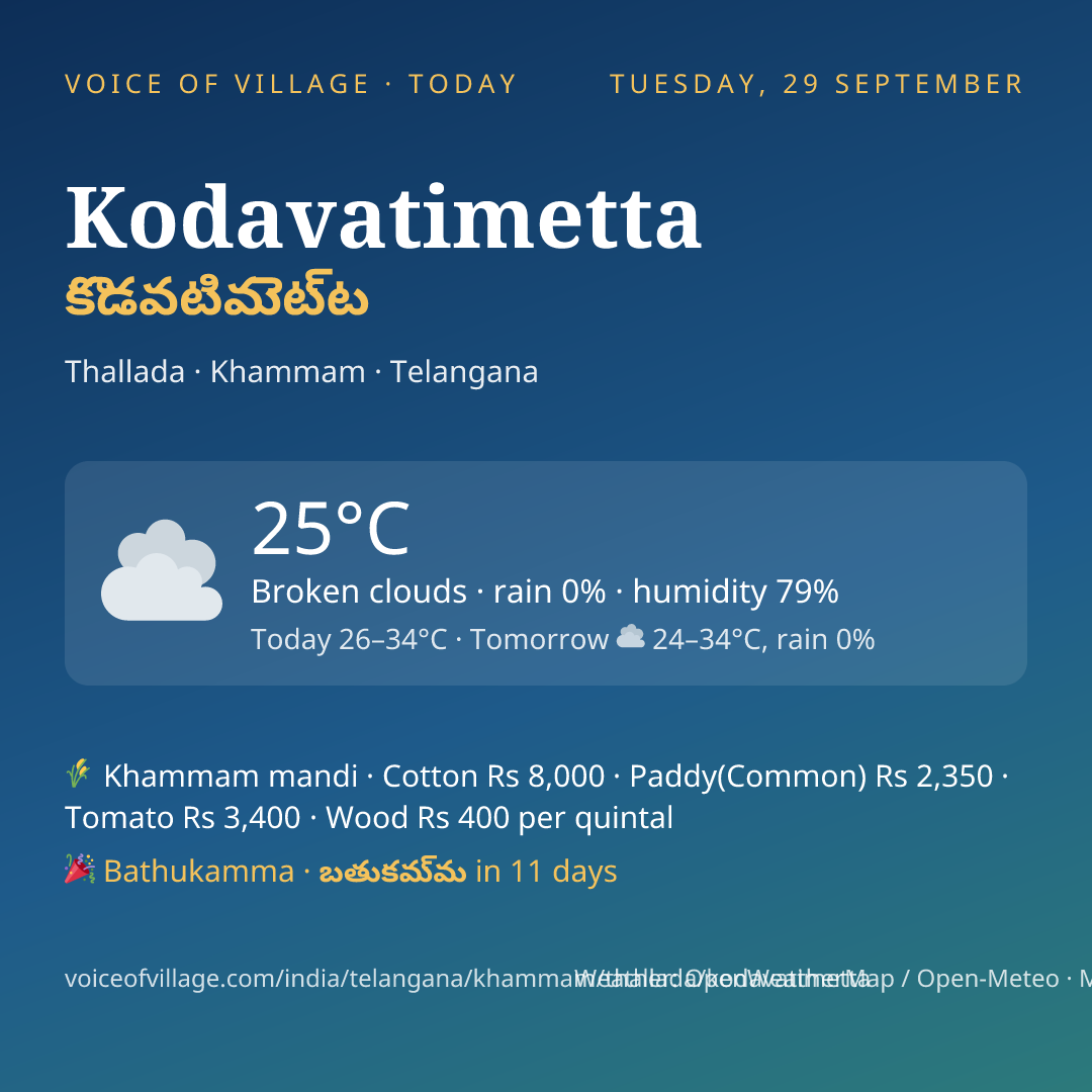 Kodavatimetta today