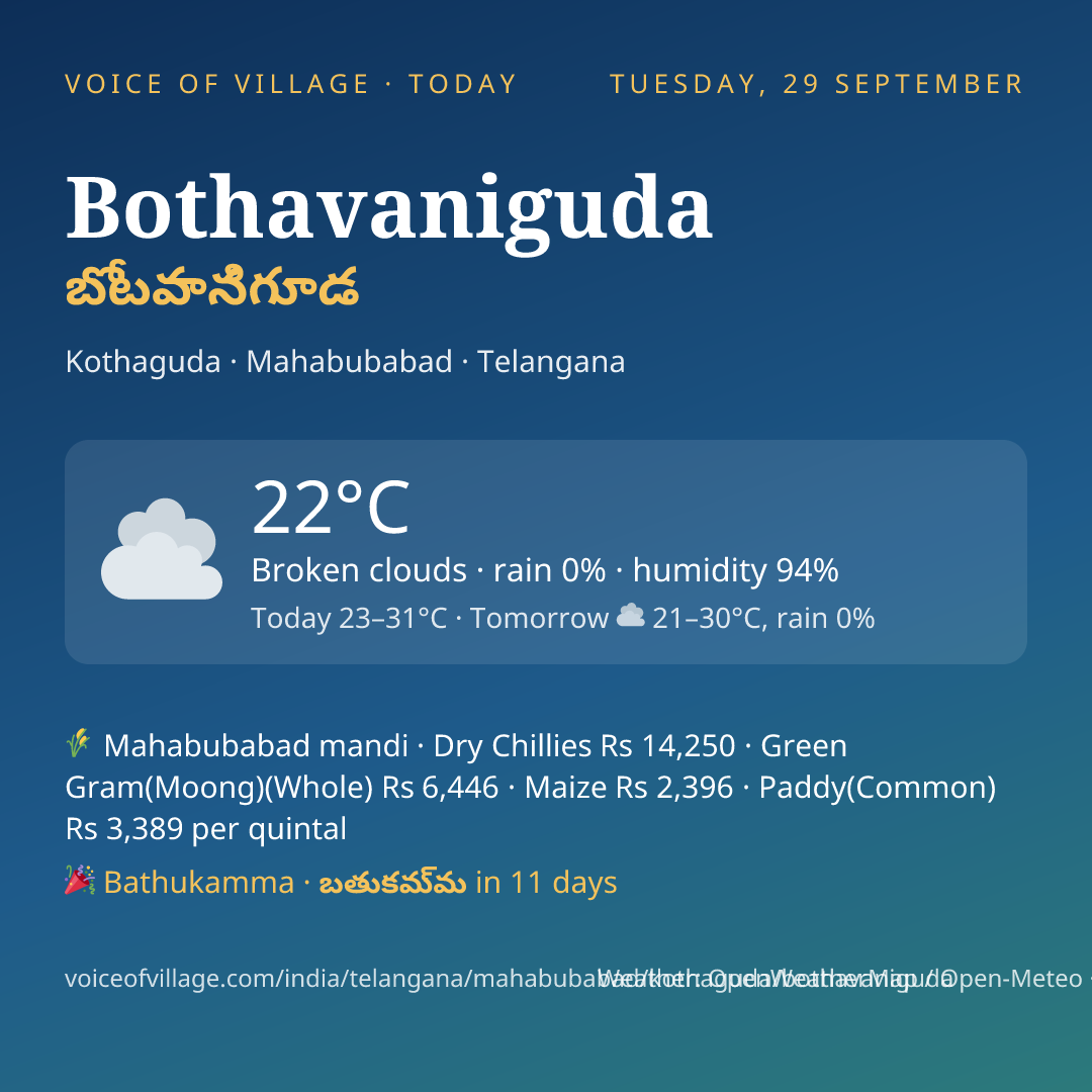 Bothavaniguda today