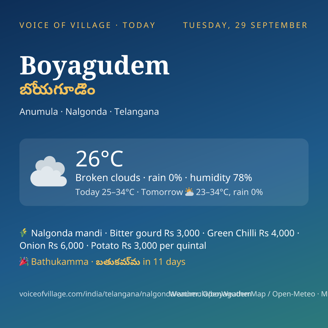 Boyagudem today