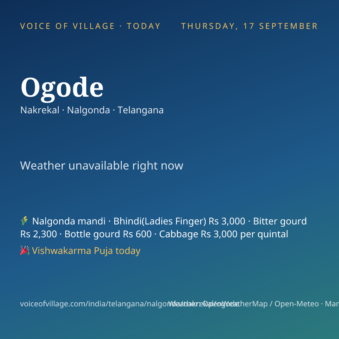 Ogode today