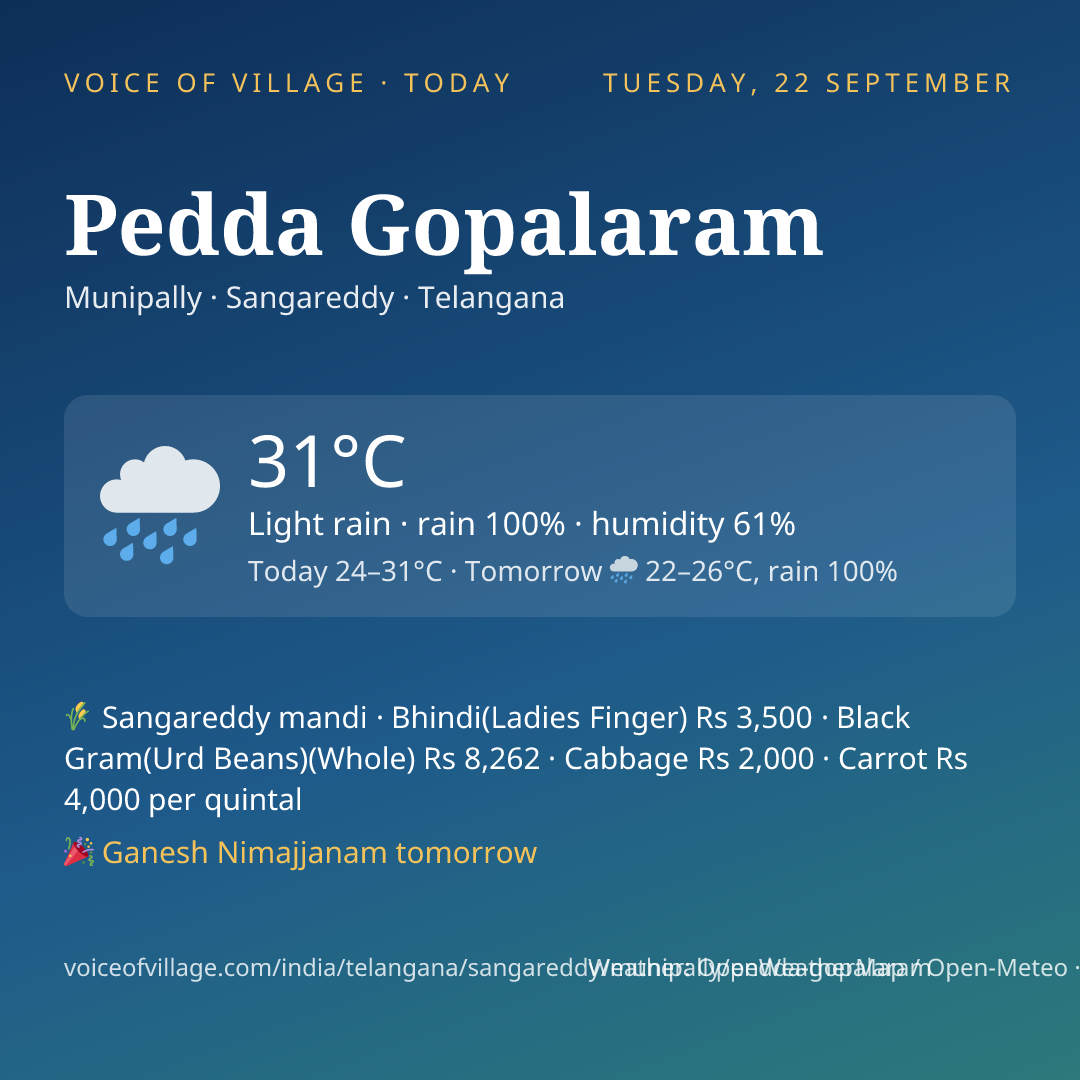 Pedda Gopalaram today