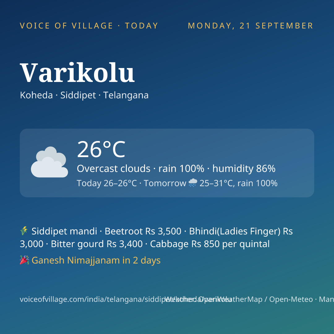Varikolu today