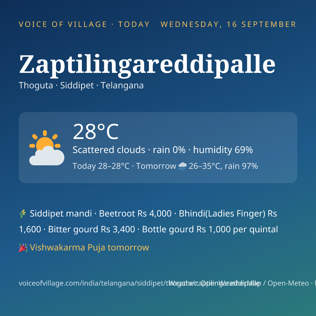 Zaptilingareddipalle today