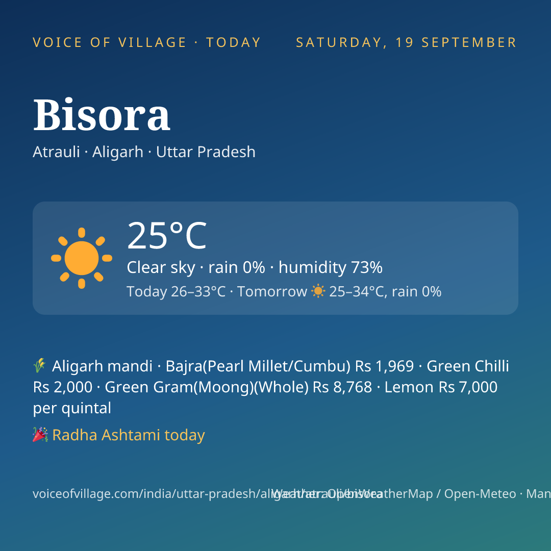 Bisora today