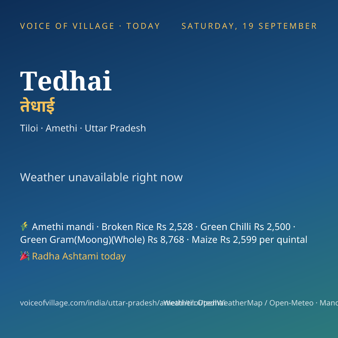 Tedhai today