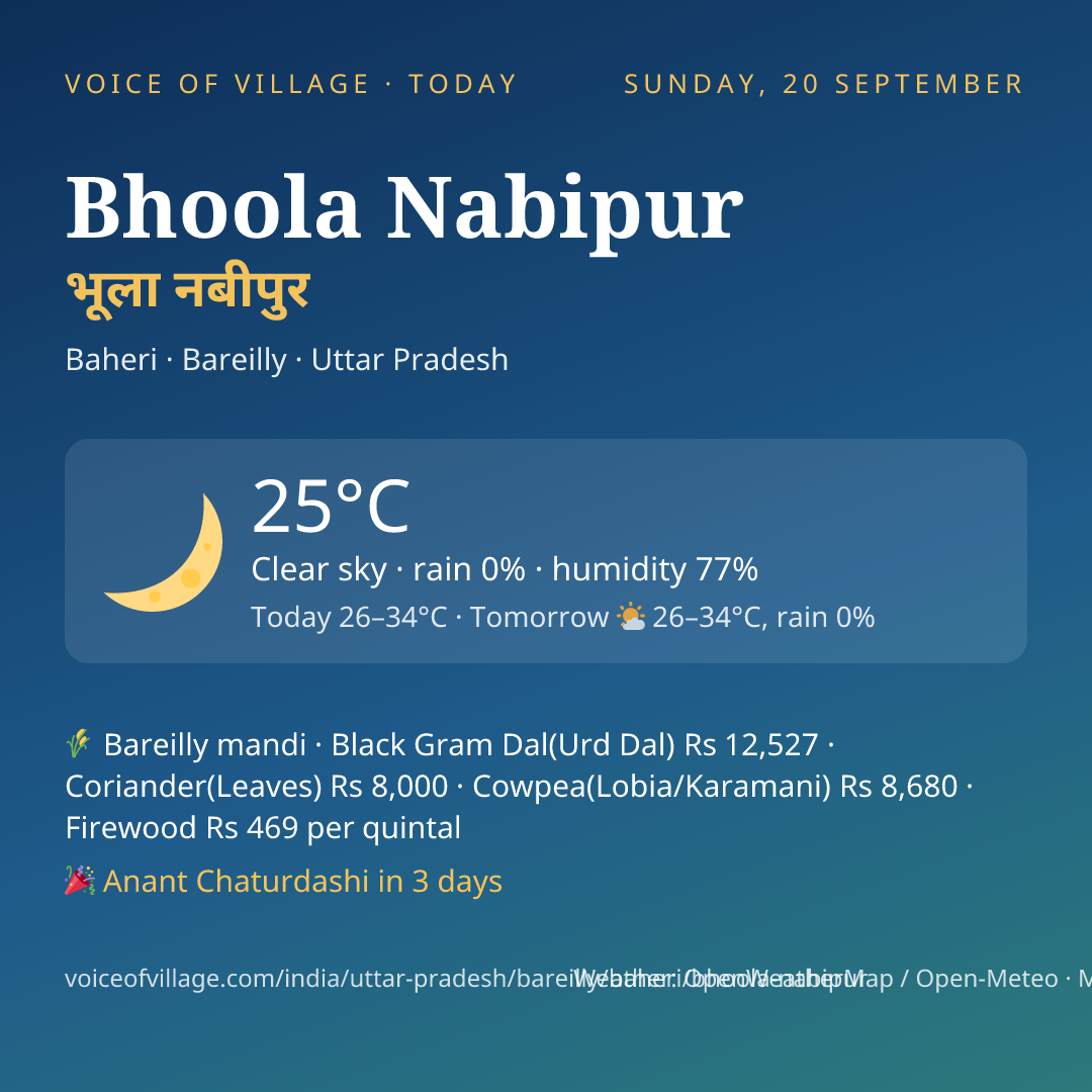 Bhoola Nabipur today