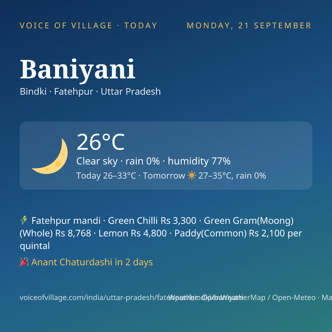 Baniyani today