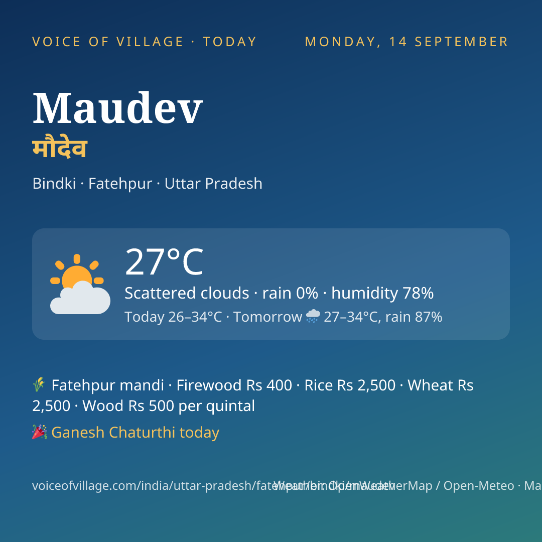 Maudev today