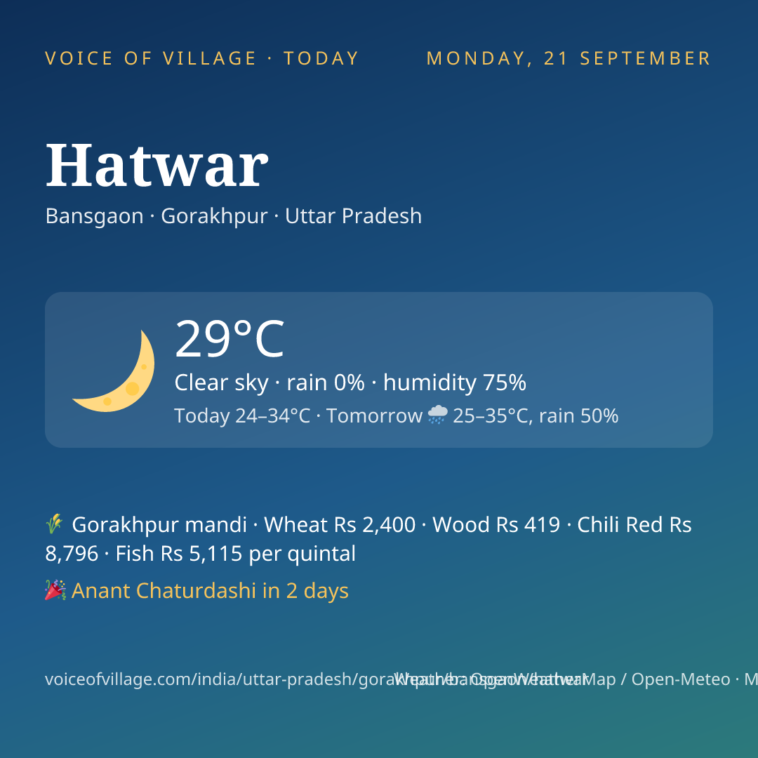 Hatwar today