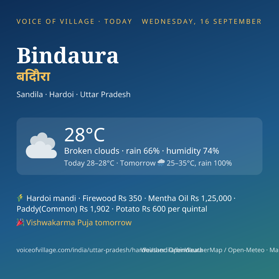 Bindaura today