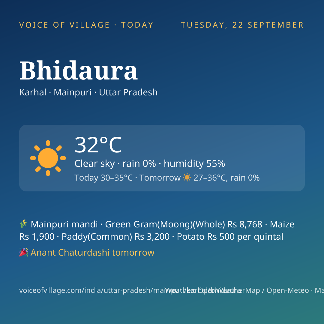 Bhidaura today
