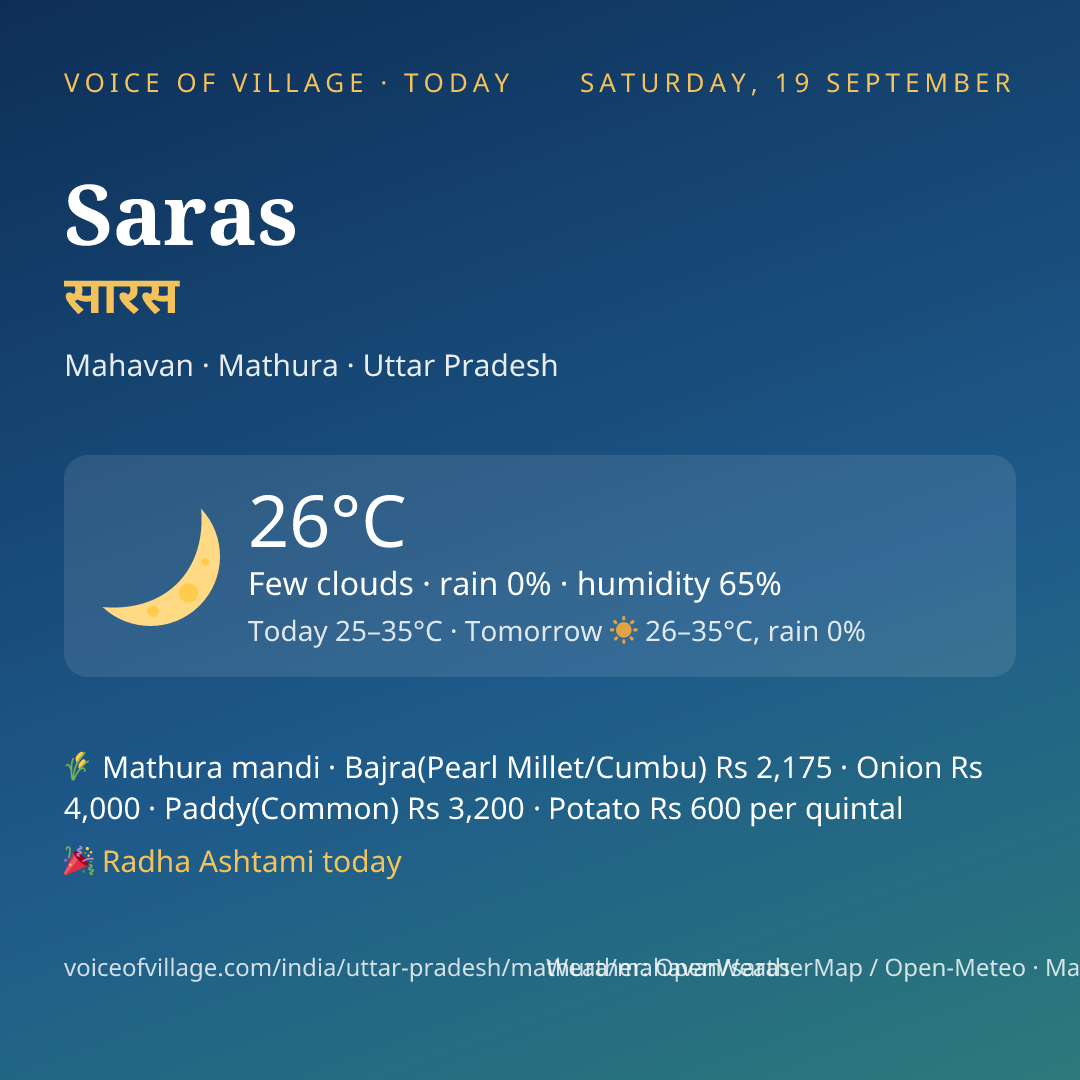 Saras today