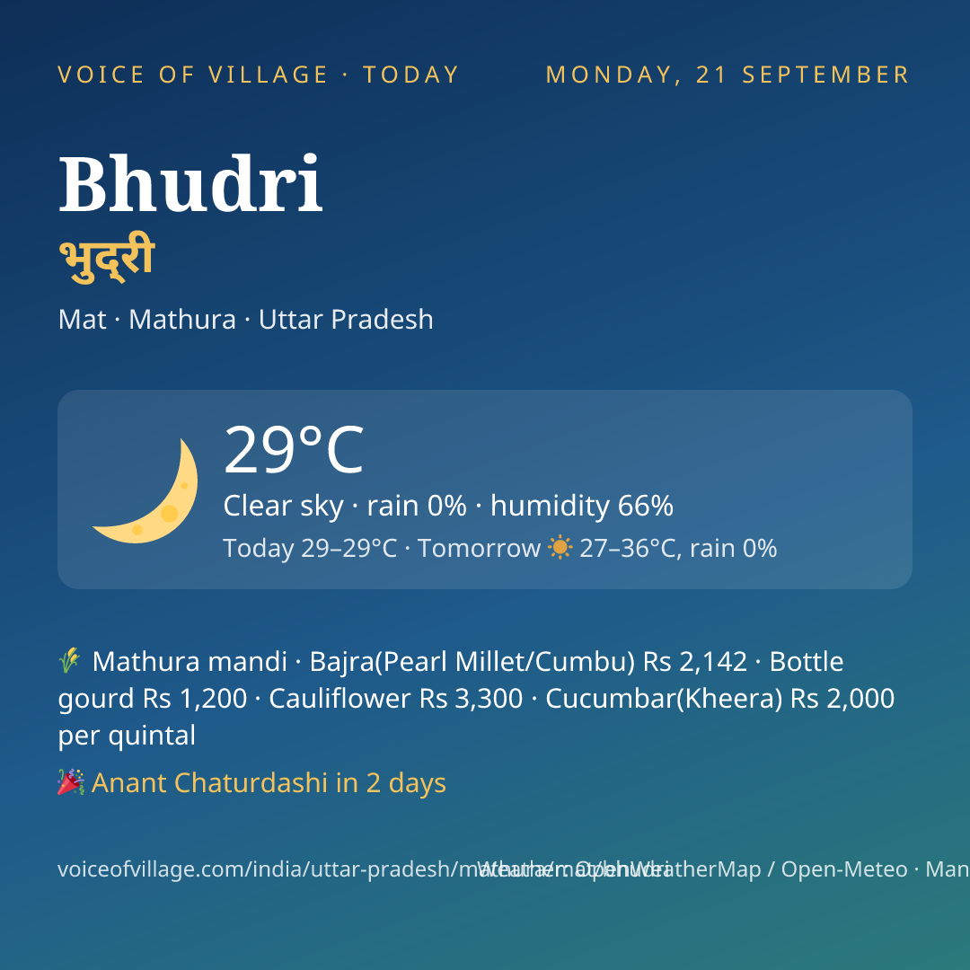 Bhudri today