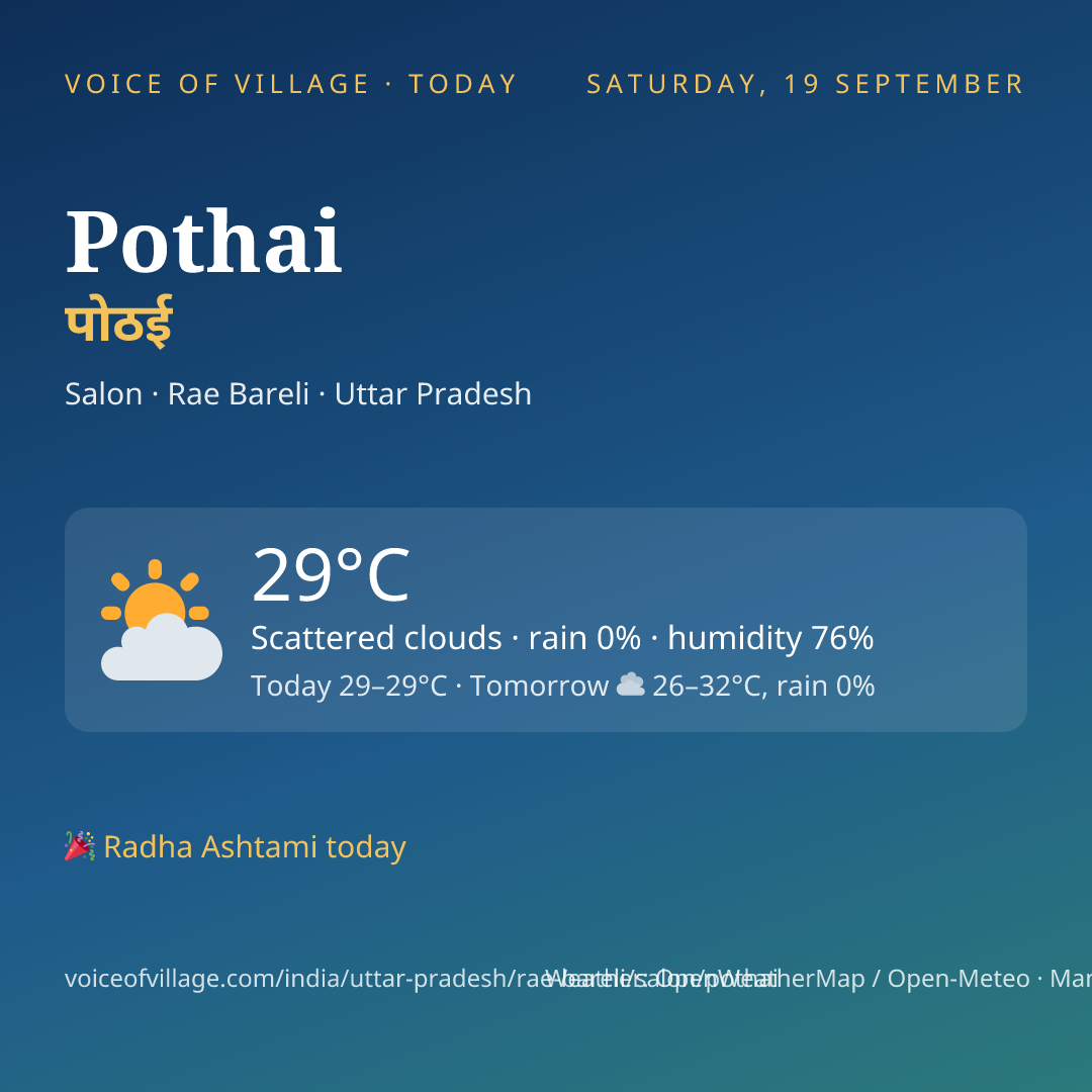 Pothai today