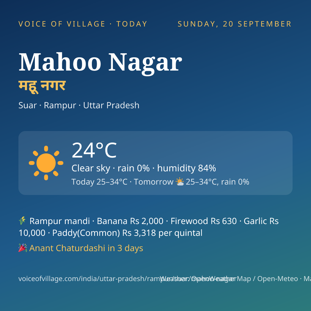 Mahoo Nagar today